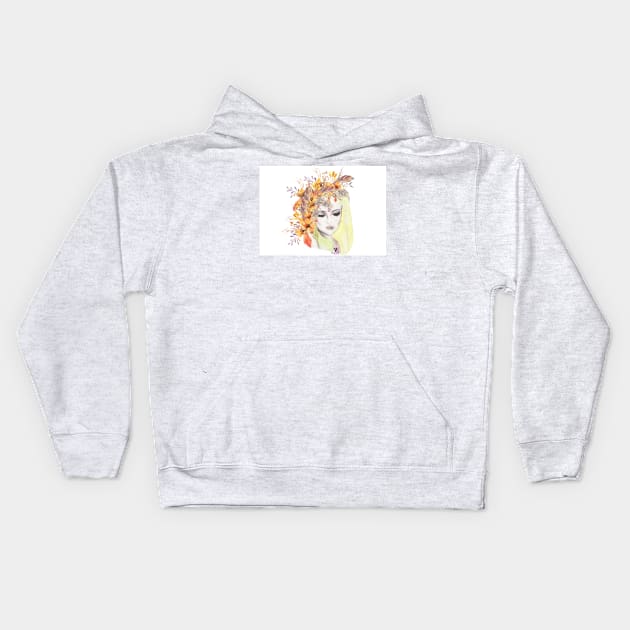 Woman in bloom: autumn Kids Hoodie by Viper Unconvetional Concept